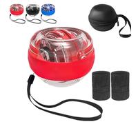 Generico Vital Wrist Ball Exerciser, Vital Wrist Ball Hand Exerciser, Portable Auto-Start Gyroscopic Forearm Exerciser Gyro Balls, Enhance Grip Strength, Strengthen Arms, Fingers and Muscles (Red)