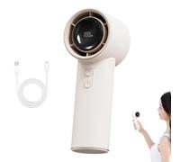 Generico VitalsEcom - Breezio Fan, 3s Fast Cooling, 100 Speeds, with LED Display, USB Rechargeable Portable Handheld Fan, With Safety Lock & Led Display, for On-The-Go Comfort (White)