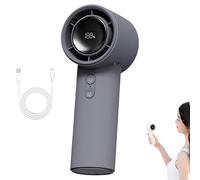 Generico VitalsEcom - Breezio Fan, 3s Fast Cooling, 100 Speeds, with LED Display, USB Rechargeable Portable Handheld Fan, With Safety Lock & Led Display, for On-The-Go Comfort (Grey)