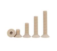 Generico Vite a testa svasata piatta con esagono incassato in plastica PEEK M3 M4 M5 M6 Bullone con resistenza alle alte temperature(6mm,M4-1pcs)