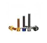 Generico Vite cava con flangia esagonale esterna M4 M5 M6 M8 M10 for modifiche a motociclette e veicoli elettrici(M8*1.25 * 40 Titanium Blue)