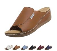Generico VivaStep Women's Orthopedic Sandals - Comfortable, Non-Slip, Lightweight Open-Toe Slippers for Daily Walking (Brown,40)