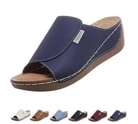 Generico VivaStep Women's Orthopedic Sandals - Comfortable, Non-Slip, Lightweight Open-Toe Slippers for Daily Walking (Dark Blue,34)