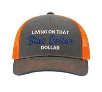 Generico Vivere su Quel Cappello da Dollaro con Colletto Blu, Cappello con Colletto Blu, Berretto da Baseball in Rete Traspirante Regolabile per Uomo e Donna