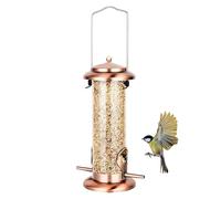 Generico Vogelfutterhäuschen Für Draußen - Mangiatoia per in legno da esterno, costruzione durevole e resistente alle intemperie, grande vassoio per semi con copertura sul tetto | Facile da ap