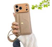 Generico VogueSkin Wallet Case, 3-in-1 Wallet Phone Case, Premium Leather, Card Holder & Hidden Makeup Mirror, For 17/16/15/14/13 (12 Pro,LightBrown)
