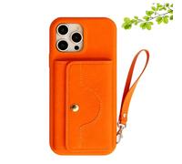 Generico VogueSkin Wallet Case, 3-in-1 Wallet Phone Case, Premium Leather, Card Holder & Hidden Makeup Mirror, For 17/16/15/14/13 (17,Orange)