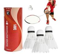 Generico Volani da Badminton - con Piume d' | Confezione da Tre testin | resistente al , design pratico durevole, prestazioni stabili, attività ricreative al coperto, all'aperto, nel corti