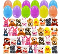 Generico Vorgefüllte Ostereier - Gefüllte Eier mit Spielzeug | Tierplüsch Korbfüller | Ausgestopfte Tiere für Kinder Jagdspiele Klassenzimmer Preise Party Favor Vorräte