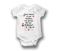 Generico Vuoi essere il mio padrino? Body Bimba Bambina Personalizzato Idea Regalo Nascita Compleanno Giorno Battesimo Baby Shower Gender Reveal Annnuncio Gravidanza Neonato (0-6 Mesi)