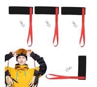 Generico VWrist Straps for Ski Gloves - 4X Elastic Glove Holder, Adjustable Anti-Lost Lanyard, 360-degree Swivel Hook, Top Performance Category, Black Retention Straps for Snowboarding