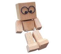 Generico Wackelnde Holzfigur Mann - Dekorative Holzpuppe beweglich | Schwingende Figur Holz Handarbeit | Wackelfigur lustig kreativ - Deko Schreibtisch Zuhause Geschenkidee