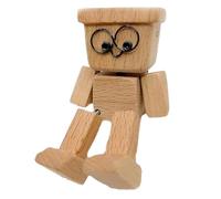 Generico Wackelnde Holzfigur Mann - Dekorative Holzpuppe beweglich | Schwingende Figur Holz Handarbeit | Wackelfigur lustig kreativ - Deko Schreibtisch Zuhause Geschenkidee