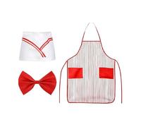 Genérico Waiter Costume - Polyester, Adult 80 x 60 cm, Ice Cream Costume, Popcorn Outfit | Apron, Chef Hat, Bow Tie, Role Playing For Festivals, Party, Halloween, Christmas, Birthday