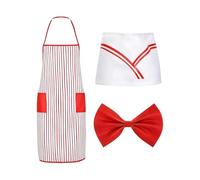 Generico Waitress Costume Popcorn Uniform - Fun Cosplay Outfit for Birthday Festivals | Waiter Dress Perfect for Party Christmas Halloween Role Playing Events Themed Entertainment