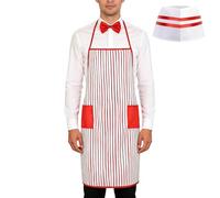 Generico Waitress Costume Popcorn Uniform - Fun Cosplay Outfit for Birthday Festivals | Waiter Dress Perfect for Party Christmas Halloween Role Playing Events Themed Entertainment