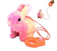 Generico Walking Bunny Toy - Animated Plush Stuffed Animal | Interactive Electronic Robot Rabbit With Sounds And Rope, Crystal Yarn Soft Toy For Kids Birthday Gift And Fun Imaginative Playtime