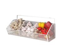 Generico Wall Basket, Wall Mounted Storage Rack, Space Saving Hanging Vegetable Organizer Bin for Kitchen, Pantry, Cabinet, Garlic, Ginger, Onion, Potato, Fruit, Veggies, Small Item, Home Décor