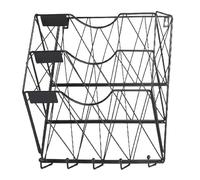 Generico Wall Book Rack, Key Hook Shelf, 12.6x3.94x13.78 Inches Entryway Organizer, Space-Saving Display Mount, Multi-Purpose Storage Solution, Wood and Metal Combo for Nursery Garage Door