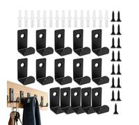 Generico Wall Coat Hooks 15 Pack Black Screw Mount Clothes Hat Key Hooks