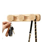 Generico Wall Coat Rack With Hooks - Wooden Jacket Holder For Entryway, 3 Movable Rustic Brown Hooks, Heavy Duty Metal Base & Hidden Screws | For Kitchen Garage Closet Apartment