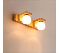Generico Wall Lamp Mirror Light Bathroom Vanity Light Fixture, White Glass Shade Wooden Vanity Wall Sconce, Makeup Mirror Front Lamps Compatible with Bedroom Powder Room, plafoniera
