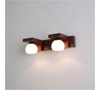 Generico Wall Lamp Mirror Light Bathroom Vanity Light Fixture, White Glass Shade Wooden Vanity Wall Sconce, Makeup Mirror Front Lamps Compatible with Bedroom Powder Room, plafoniera