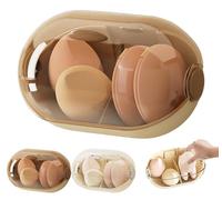 Generico Wall Mount Makeup Organizer with Dustproof Clear Lid, Clear Lid Cosmetic Display Cases, Built-In Drain Holes, for Home Kitchen Bathroom Vanity Skincare Products (Brown,#1PCS)