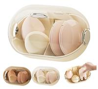 Generico Wall Mount Makeup Organizer with Dustproof Clear Lid, Clear Lid Cosmetic Display Cases, Built-In Drain Holes, for Home Kitchen Bathroom Vanity Skincare Products (Beige,#1PCS)