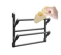 Generico Wall Mount Shoe Rack Adhesive Double-Layer Foldable Space Saving | Angled Shoe Organizer Holder for Home Living Room Bathroom Apartment Hotel RV Tile Marble Glass Mirror