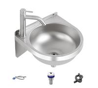 Generico Wall Mount Washroom Sink - Semi-Circular Basin, Hygiene Washbasin for Bathroom, Heavy Duty Premium Basin, Space-Saving Fixture with Modern Design, Vanity Bowl Unit for Washing and Grooming