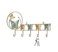 Generico Wall Mounted Coat Hooks - Butterfly Iron Art Clothes Key Towel Rack Organizer | Bedroom Hook Decoration Non-Punching For Robe Towels Hat