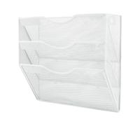 Generico Wall-Mounted File Organizer, 3-Tier Metal Rack Tray Storage Box Sorter Divider - Office Wall Organizer Shelf | for Desk Desktop Cubicle Home Classroom Teacher Door Bathroom