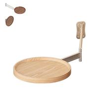 Generico Wall Mounted Round Table, Wall Mounted Flip Down Table, Space-saving, 180° Rotation Foldable Coffee Modern Small Desk, Living Room Desk for Bedside Home Kitchen(Original Wood Color)