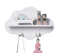 Generico Wall Mounted Shelves, Cloud Shape Display Shelves with Hat Hooks, Multifunctional Wall Storage for Books, Photos, Plants, Toys, Collectibles, Ideal for Organizing and Enhancing