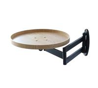 Generico Wall Mounted Stand, Rotating Bedside Table, 11.81 inches, Retractable Floating Desk, Fold-Down Shelf, Space-Saving Wooden Metal for Furniture, Compact Round, Adjustable