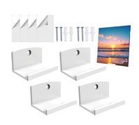 Generico Wall Record Holder,4 Piece Acrylic Organizer Stand,6.35x4.3x3.5cm Easy To Apply Record Wall Display - Convenient For Living Room Bedroom Album Collectibles Picture Comic Book Kids Bookshelf