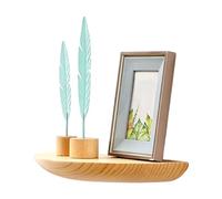 Generico Wall Shelves for Bedroom Wooden No-Drill Semi-Circular Corner