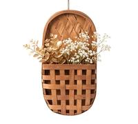 Generico Wall Storage Basket - Charming Design Wooden Woven Mail Holder