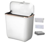 Generico Wall Trash Can, Small Kitchen Bin, 10.47x5.83x8.62in 7l Mountable Container, Compact Waste Basket, Space Saving Dustbin for Under Sink, Cupboard, Cabinet, Countertop, Home, Indoor