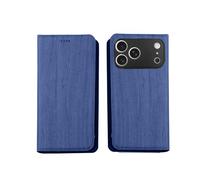 Generico Wallet Case For iPhone12 mini Imitation Leather Card Slots Magnetic Kickstand Shockproof Flip Folio Protective For Tree Grain Cover Blue