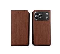 Generico Wallet Case For iPhone12 mini Imitation Leather Card Slots Magnetic Kickstand Shockproof Flip Folio Protective For Tree Grain Cover Brown