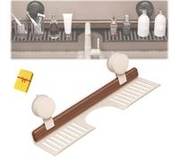 Generico Walnut Bathroom Kitchen Suction Cup Shelf, 2025 New Faucet Organizer Rack for Bathroom,Removable Sink Faucets Organizers, Wood Faucet Storage Rack (White,40cm)