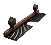 Generico Walnut Bathroom Kitchen Suction Cup Shelf, Wall Mounted Sink Organizer, Wood Faucet Storage Rack, Removable Sink Faucet Organizers(50Cm long)