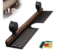 Generico Walnut Suction Cup Bathroom Shelf, Faucet Organizer Rack for Bathroom, No Drill Faucet Organizer Shelf, for Toiletries, Bottles And Small Accessories (Black,80CM)