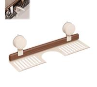 Generico Walnut Suction Cup Bathroom Shelf, Wall Mounted No Drilling Sink Shelf Over Faucet, Removable Wood Faucet Storage Rack, for Bathroom & Kitchen (White,50cm/19.69in)