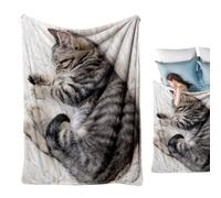 Genérico Warm Bed Accessories Room Decor For Camping Sofa Farmhouse Bedroom Dorm Office School Travel Winter Cat Lovers | Soft Throw Blankets For Couch | Cute Cat Throw Blankets For Bed |