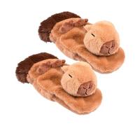 Generico Warm Capybara Snow Gloves - Anime Plush Animal Mittens For Women | Thermal Ski And Snowboard Gloves | Cozy Winter Accessories For Cold Weather, And Outdoor Activities