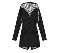 Generico Warm Tuta giacca impermeabile donna con cappuccio Antipioggia Giacca Donna Giubbotto Leggero Parka Impermeabile Soft Ponchielli Tecnica Mantella Pioggia