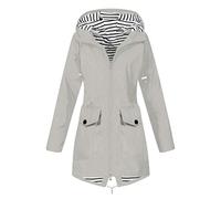 Generico Warm Tuta giacca impermeabile donna con cappuccio Antipioggia Giacca Donna Giubbotto Leggero Parka Impermeabile Soft Ponchielli Tecnica Mantella Pioggia